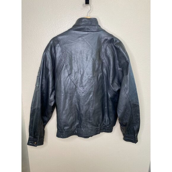 Vintage‎ Tip Top Tailors Genuine Leather Mens Jacket Black Size L Durable Style - Picture 7 of 8